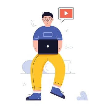 Flat editable illustration of cybersecurity vector