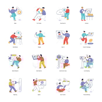 Pack of Business and Economy Flat Illustrations vector