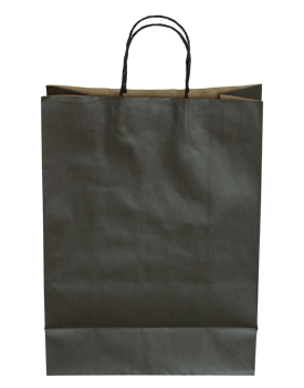 black paper bag isolated with clipping path for mockup png