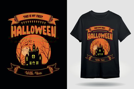 first halloween as a couple t shirt design vector