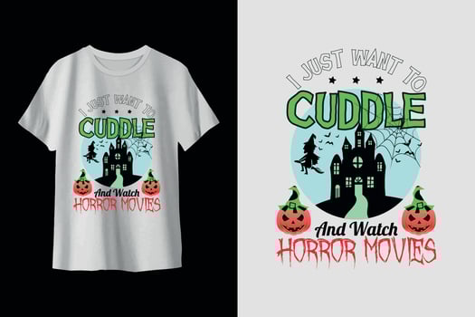 halloween couple white t shirt design vector