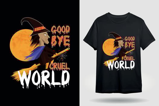 cruel world halloween t shirt design vector