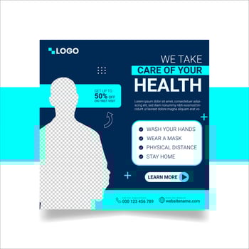 Healthcare Social media post template vector