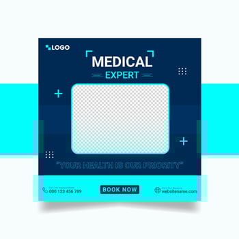 Healthcare Social media post template vector