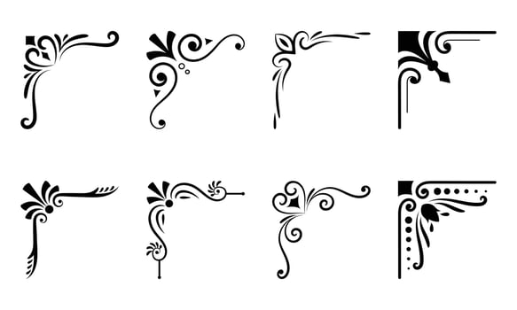 Decorative floral border corner ornament vector