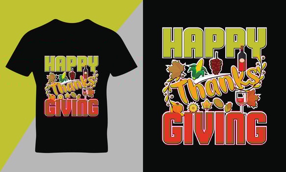Thanks giving quote t-shirt template, typography t-shirt design vector