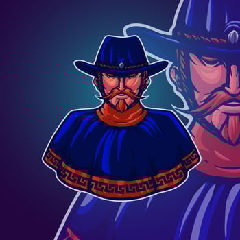 mascot hunter character illustration vector
