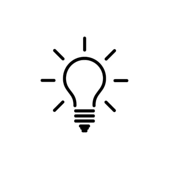 Light Bulb line icon vector, isolated on white background. Idea sign, solution, thinking concept vector