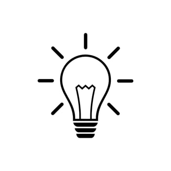 Light Bulb line icon vector, isolated on white background. Idea sign, solution, thinking concept vector
