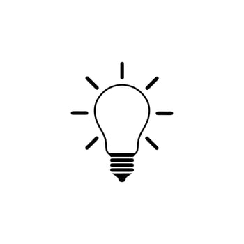Light Bulb line icon vector, isolated on white background. Idea sign, solution, thinking concept vector