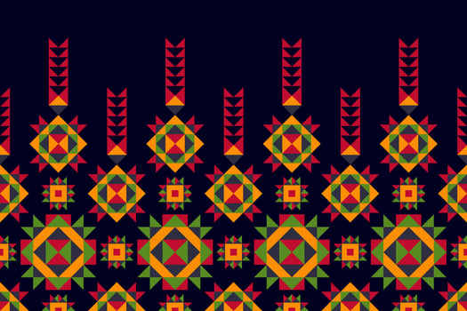 Ikat ethnic seamless pattern design. Aztec fabric carpet boho mandalas textile decor wallpaper. Tribal native motif flower traditional embroidery vector illustrated background