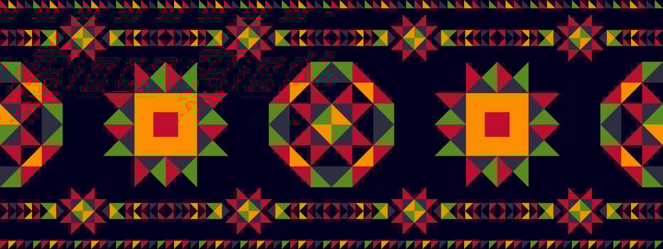 Ikat ethnic seamless pattern design. Aztec fabric carpet boho mandalas textile decor wallpaper. Tribal native motif flower traditional embroidery vector illustrated background