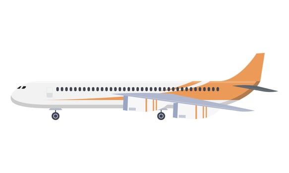 orange airplane flying vector