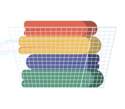 clothes in white basket vector