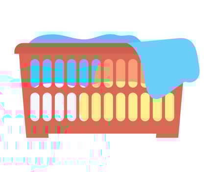 clothes dirty in basket vector