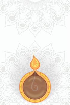 diwali mandalas and candle vector