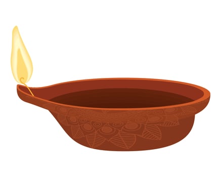 classic diwali candle vector
