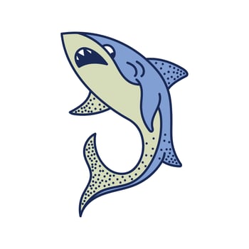 shark sealife retro style vector