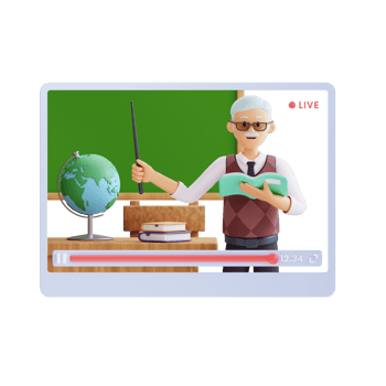 senior teacher teaching online 3d character illustratio png