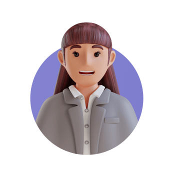 young business woman 3D cartoon avatar portrait png