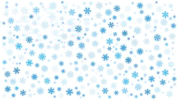 Snowflakes background pattern in blue color, Vector Christmas and New Year decoration background, winter snow pattern vector illustration