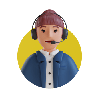 female customer service 3D cartoon avatar portrait png