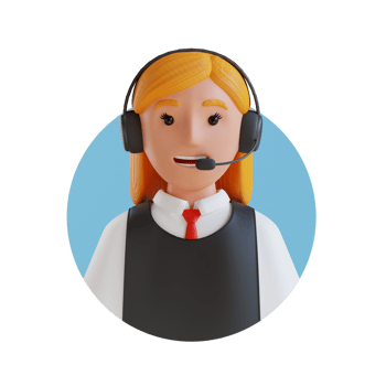 female customer service 3D cartoon avatar portrait png