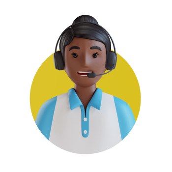 female customer service 3D cartoon avatar portrait png