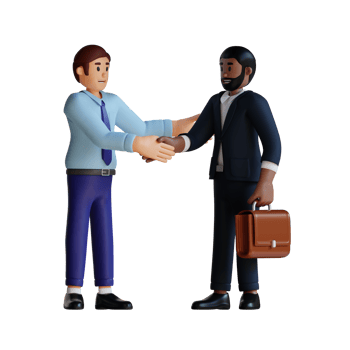 businessman shaking hands 3d character illustration png