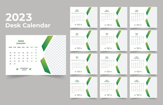 Desk Calendar 2023 Template Design vector