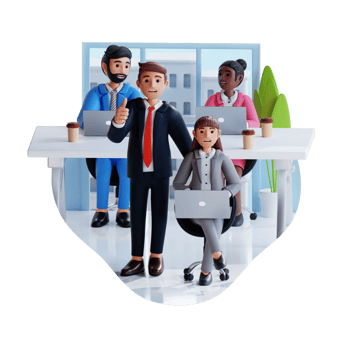 business people gather in the meeting room 3d character illustration png