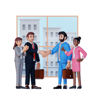 business people doing business cooperation 3d character illustration png
