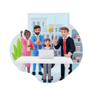 business people give appreciation to coworkers 3d character illustration png