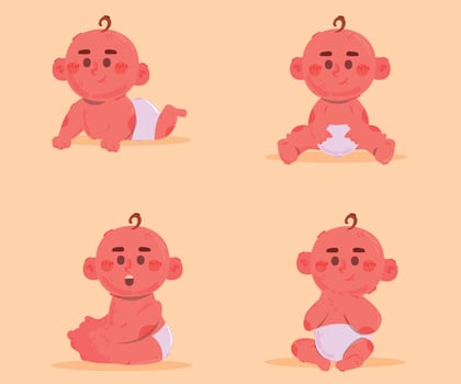 Baby Born Characters Illustration vector