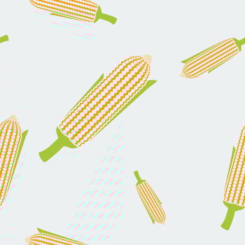 Editable Various Positions of Corns Vector Illustration as Seamless Pattern for Creating Background of Thanksgiving Day Related Design
