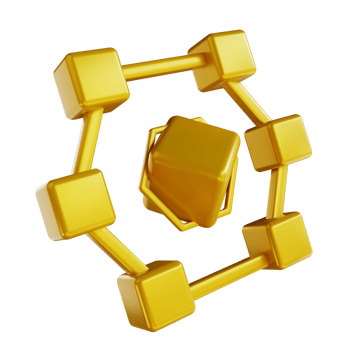 3D illustrations golden blockchain png