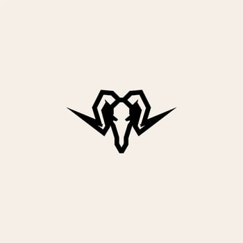 Goat simple logo design, goat head vector