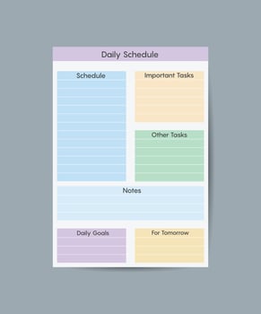 template for a diary, notepad, organizer. A diary for schedules, personal notes, budget planning for a month, a week. vector