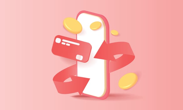 phone and coin pay online digital money wallet vector financial  transfer banking 3d concept