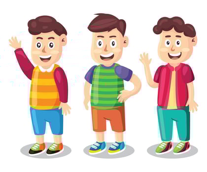Children Boy Cute Character vector