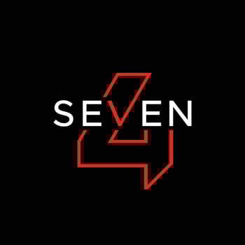 minimalist logo number 4 and 7 vector