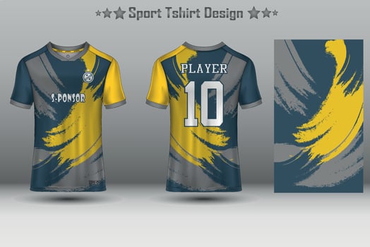 Soccer jersey mockup football jersey design sublimation sport t shirt design collection for racing, cycling, gaming, motocross vector