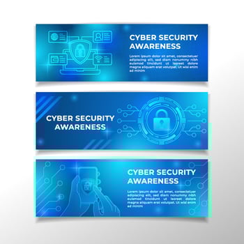 Cyber Security Awareness Banner Set vector