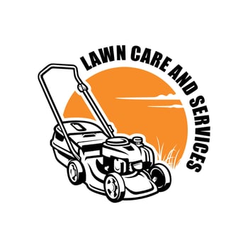 Lawn mower and care illustration logo vector