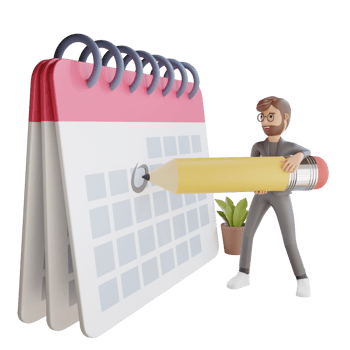 3d businessman character create a calendar schedule png