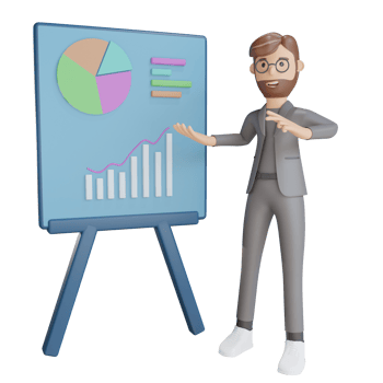3d businessman character is presenting png