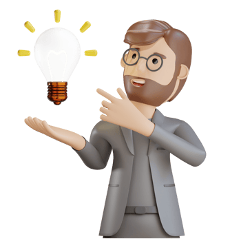 3d businessman character have an idea png