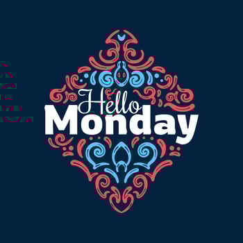 Hello Monday Hand Lettering vector design