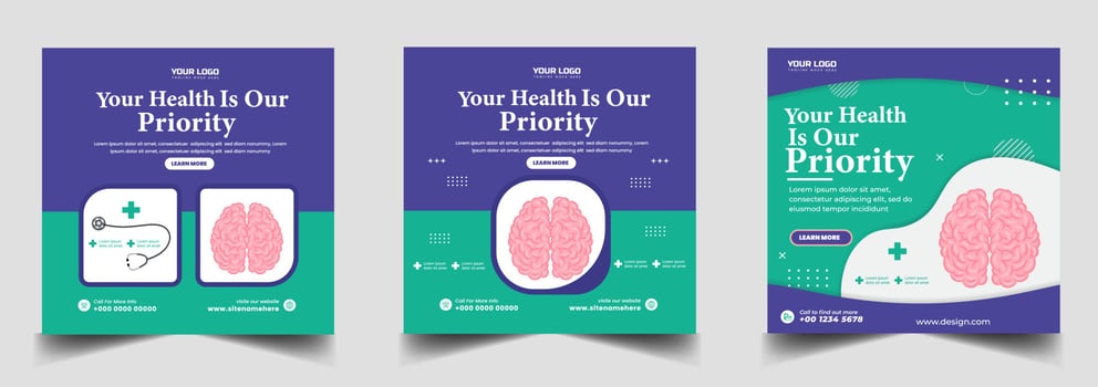 Medical health social media and Instagram post banner vector