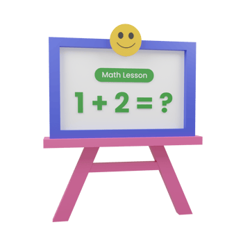 Math Lesson on Whiteboard 3D Icon Illustration png